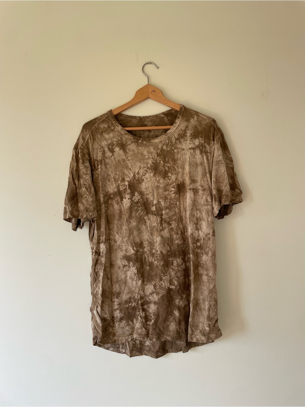 lululemon athletica Men's Brown Tie-Dye Short Sleeve Tee running shirt medium